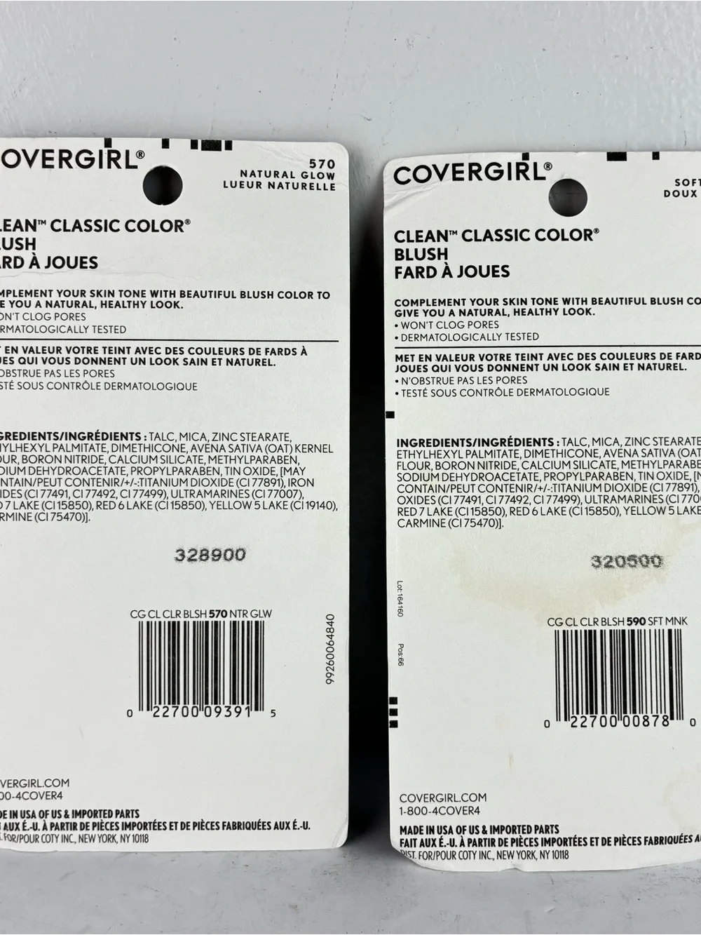 Cover Girl Clean Classic Color Blush NIP Set of 2 Soft Mink & Natural Glow